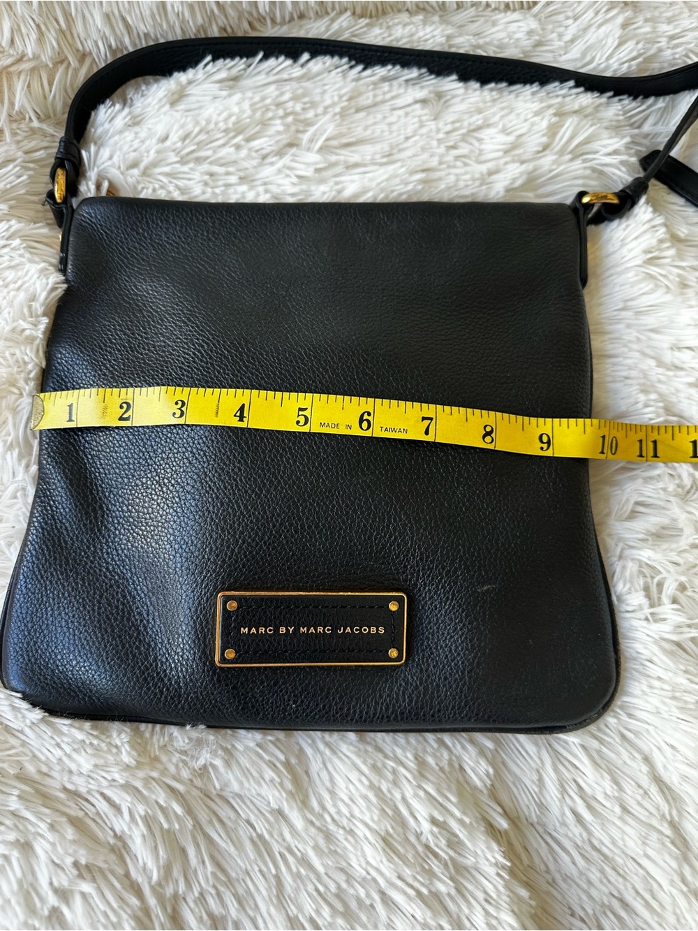 Marc by Marc Jacobs Black Pebbled Leather Crossbody Bag Gold Hardware Adjustable - Picture 8 of 14